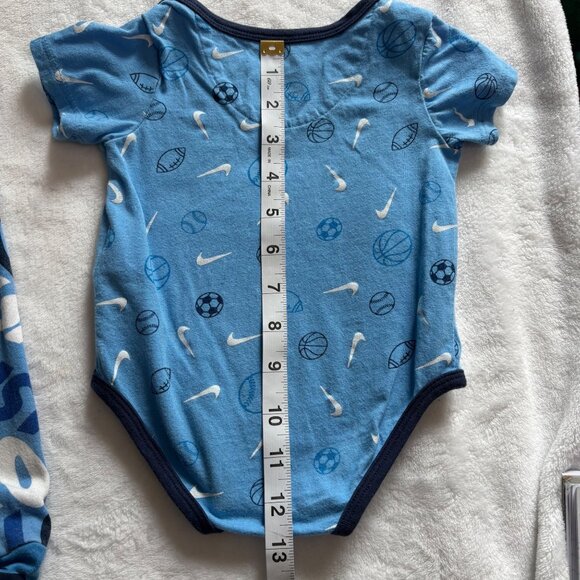 Nike Baby Boys 2-Piece Blue Bodysuit & Footed Sleeper Set 6M Just Do It Print - Picture 13 of 13